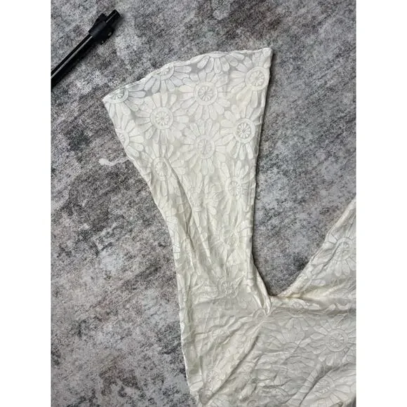 Show Me Your Mumu Dress Sarah XL Creamy Daisy Burnout Maxi Bridal Wedding Boho - Picture 4 of 11